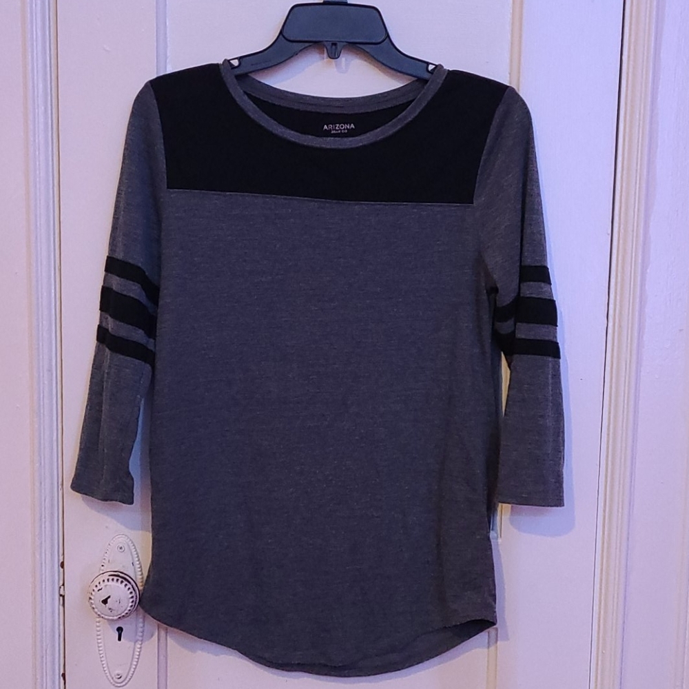 Grey And Black Long Sleeve Shirt
